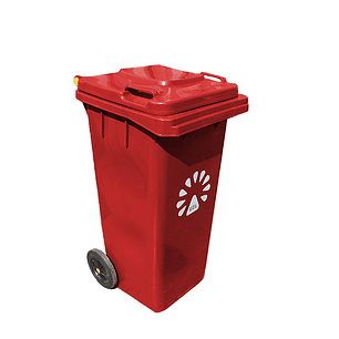 Basurero contenedor 120 Litros Rojo