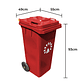 Basurero contenedor 120 Litros Rojo - Miniatura 2