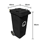 Basurero contenedor 120 Litros Negro - Miniatura 2