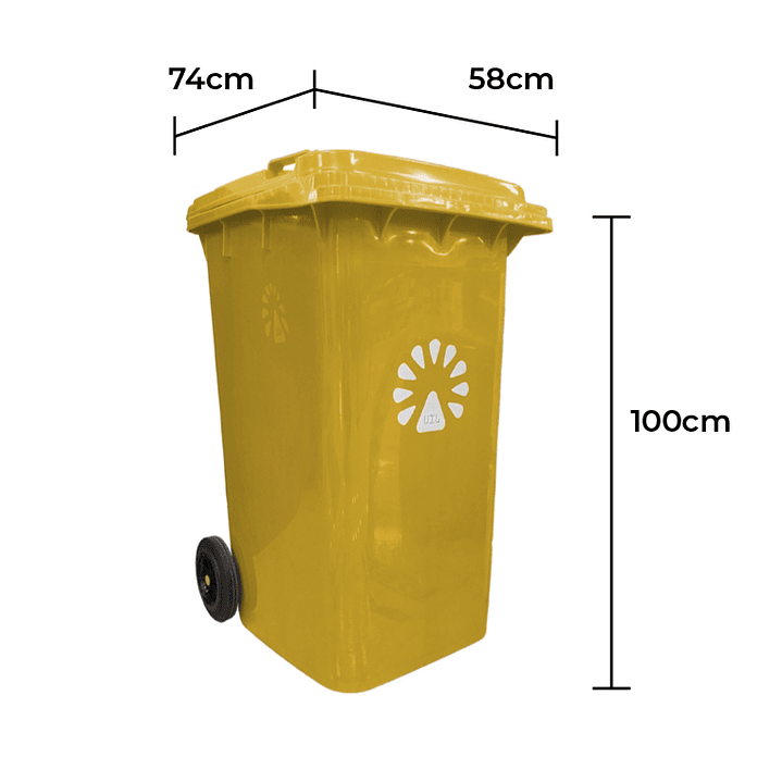 Basurero contenedor 240 Litros Amarillo 2