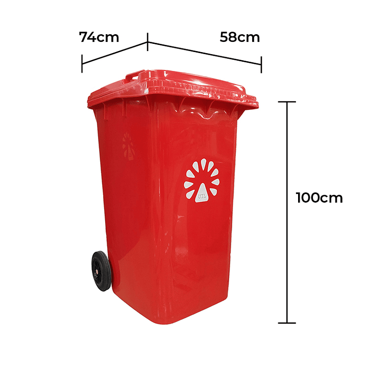 Basurero contenedor 240 Litros Rojo 2