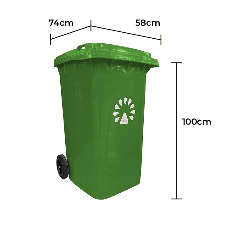 Basurero contenedor 240 Litros Verde 2