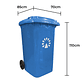 Basurero contenedor 360 Litros Azul - Miniatura 2