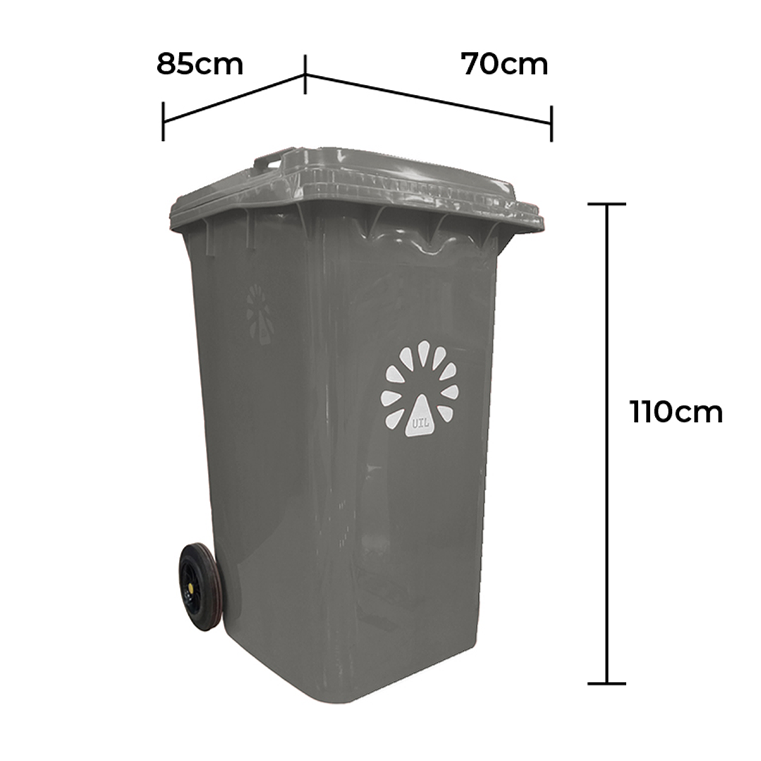 Basurero contenedor 360 Litros Gris 2