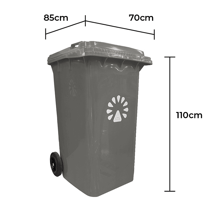 Basurero contenedor 360 Litros Gris 2