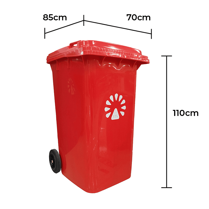 Basurero contenedor 360 Litros Rojo 2