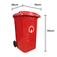 Basurero contenedor 360 Litros Rojo - Miniatura 2