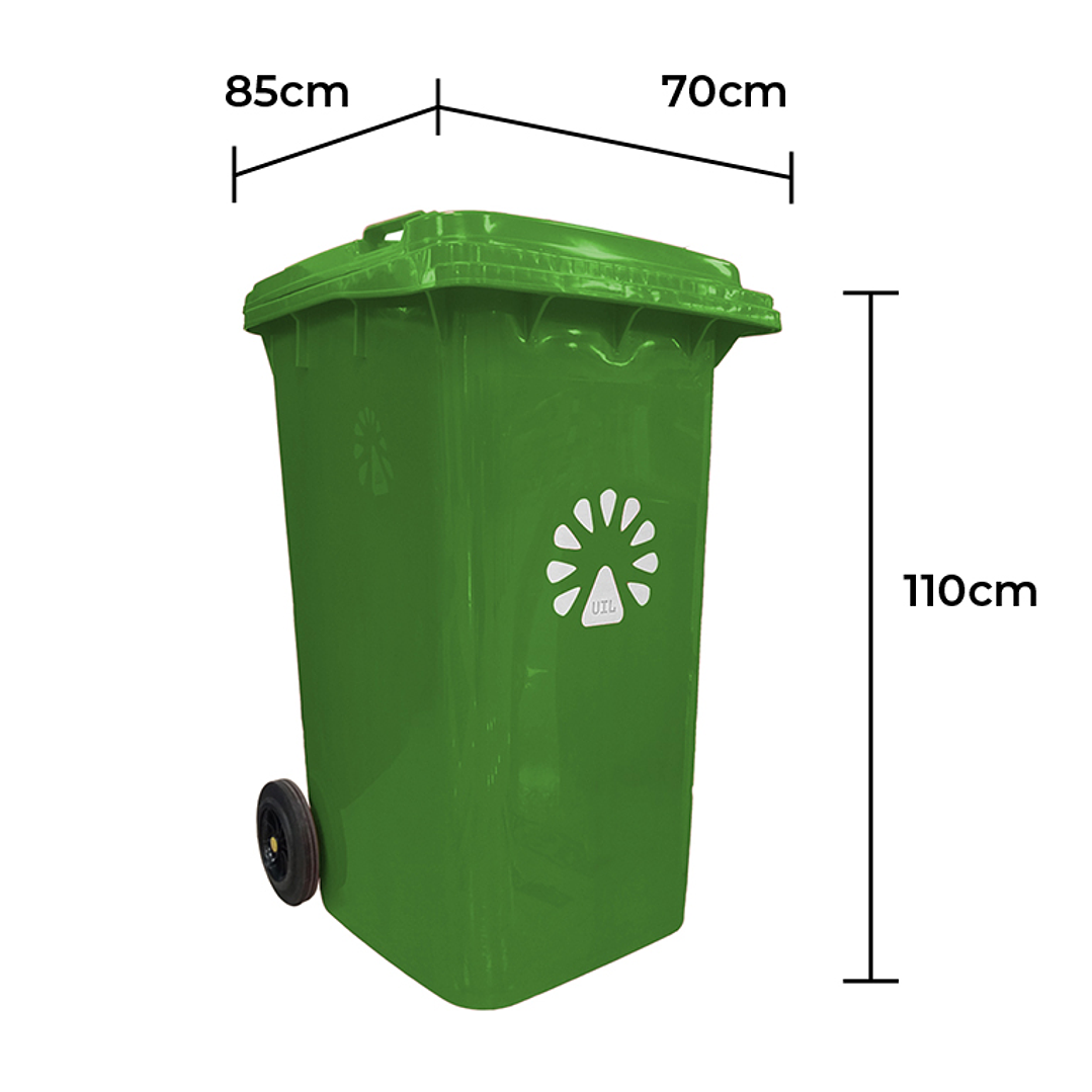 Basurero contenedor 360 Litros Verde 2