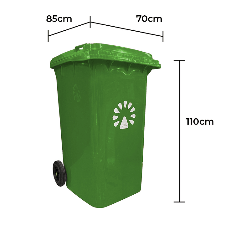 Basurero contenedor 360 Litros Verde 2