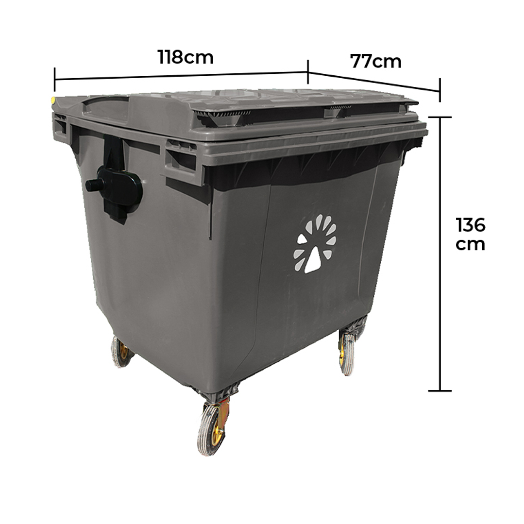 Basurero contenedor 660 Litros Gris 2