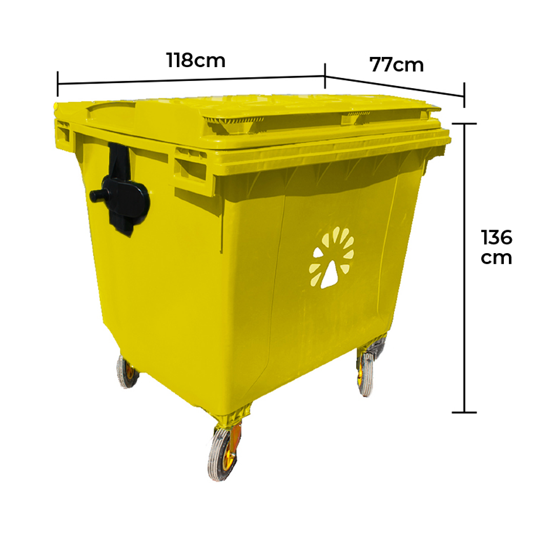 Basurero contenedor 660 Litros Amarillo 2
