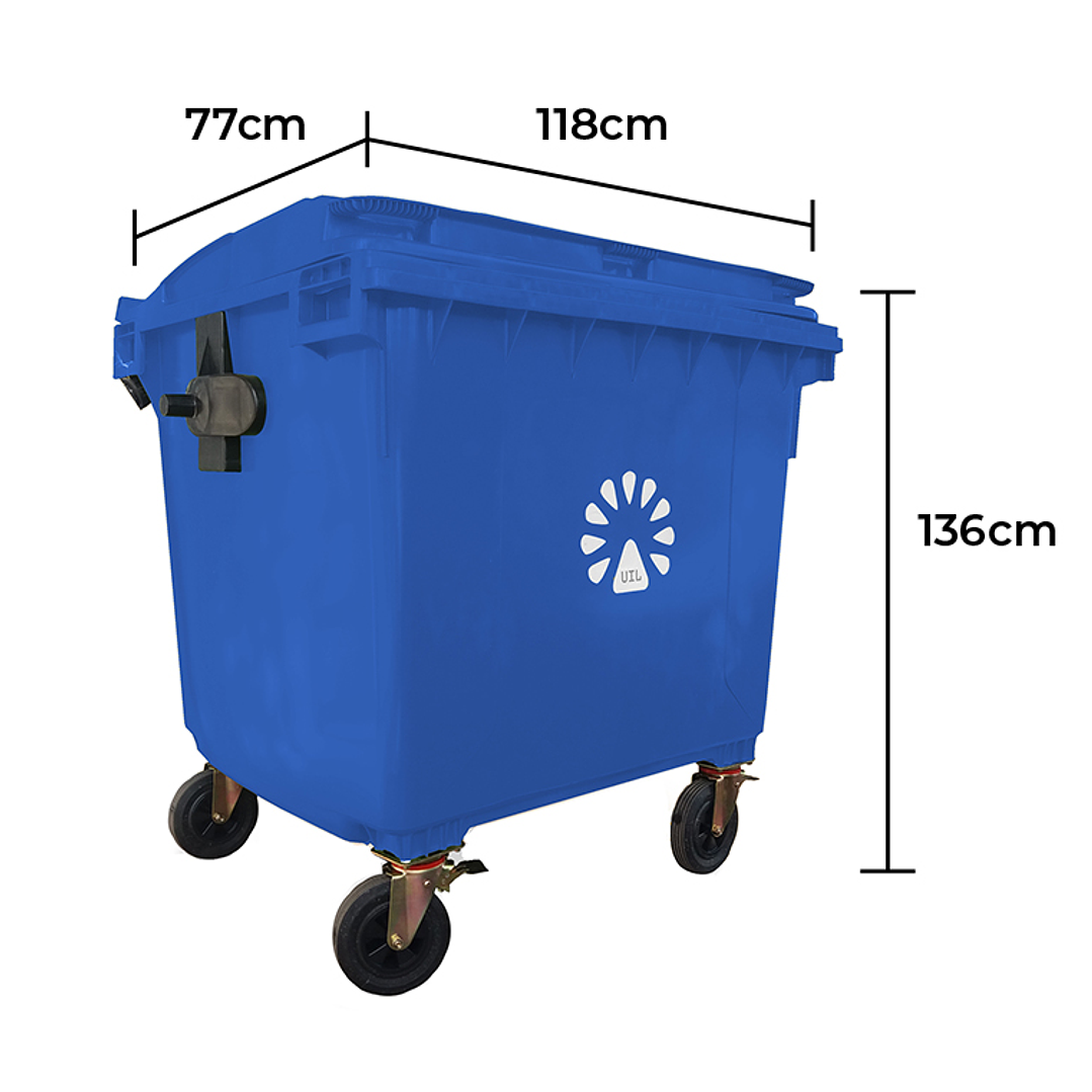 Basurero contenedor 1100 Litros Azul 2