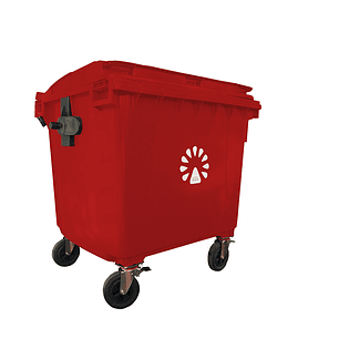 Basurero contenedor 1100 Litros Rojo