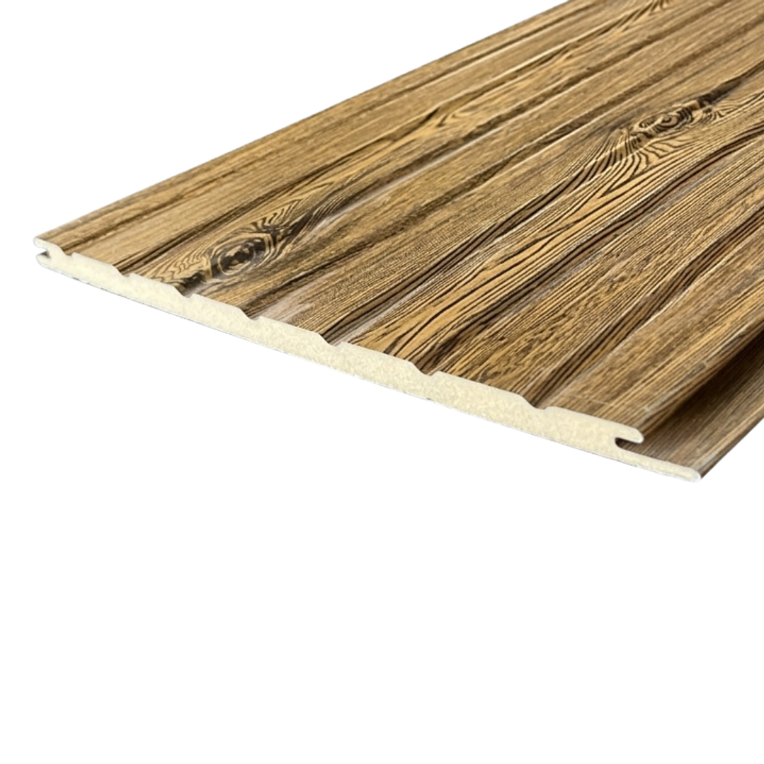 Siding Metálico Madera Clara 0,38x2,90 Mts. 1