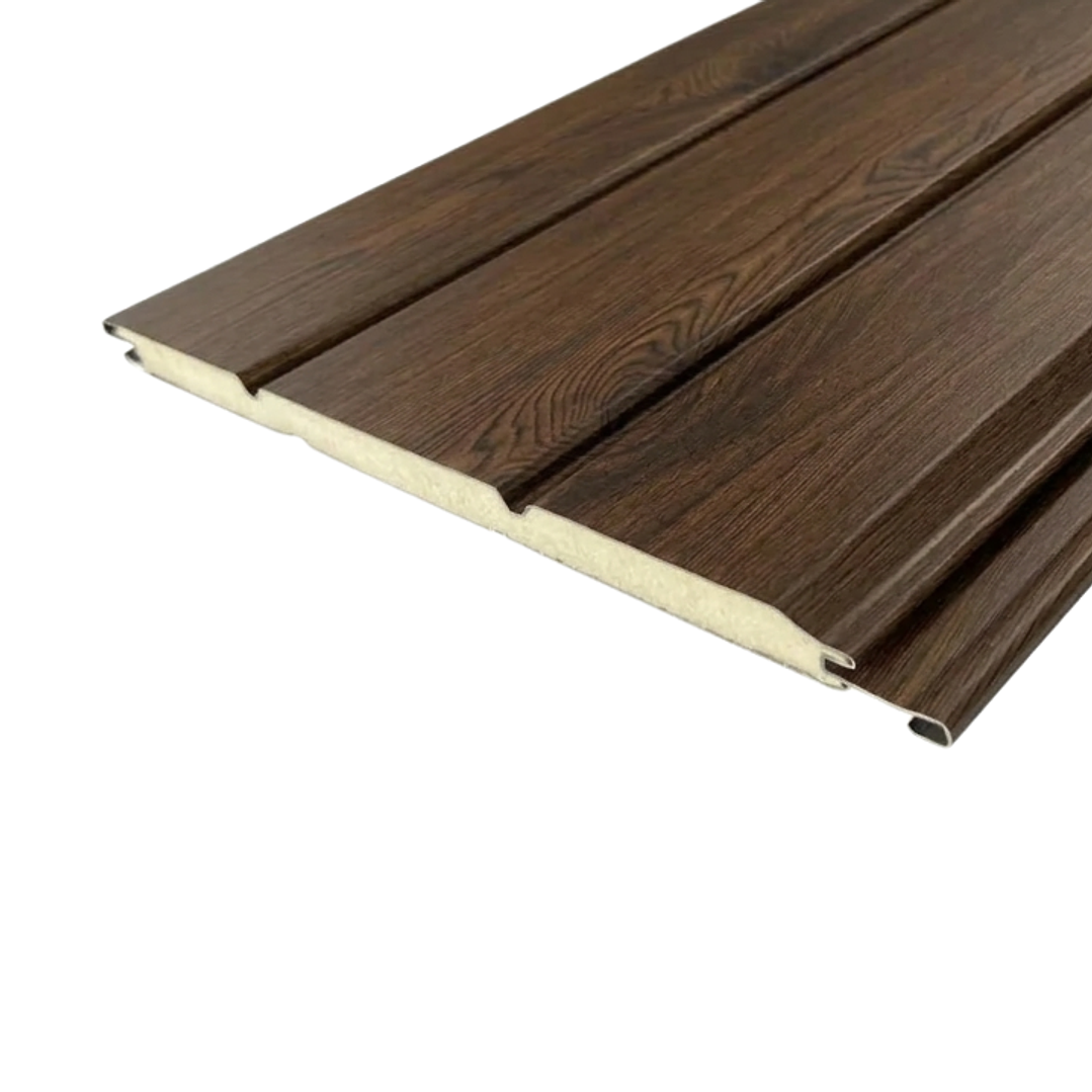 Siding Metálico Nogal 0,38x2,90 Mts. 1