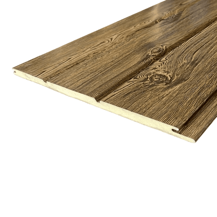 Siding Metálico Color Madera Clara 3 Canales 0,38x2,90 Mts. 1