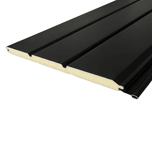 Siding Metálico Color Negro 3 Canales 0,38x2,90 Mts.