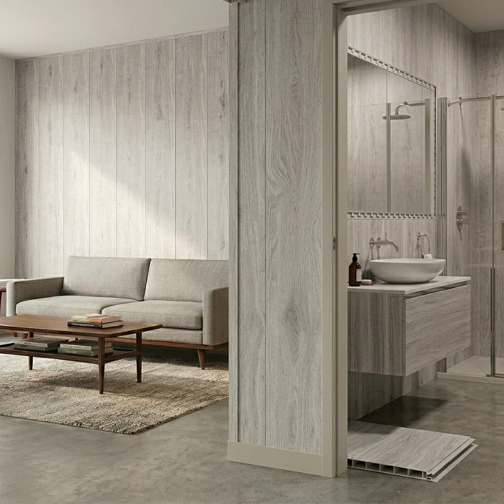 PVC Alveolar Madera Rústica Gris 3