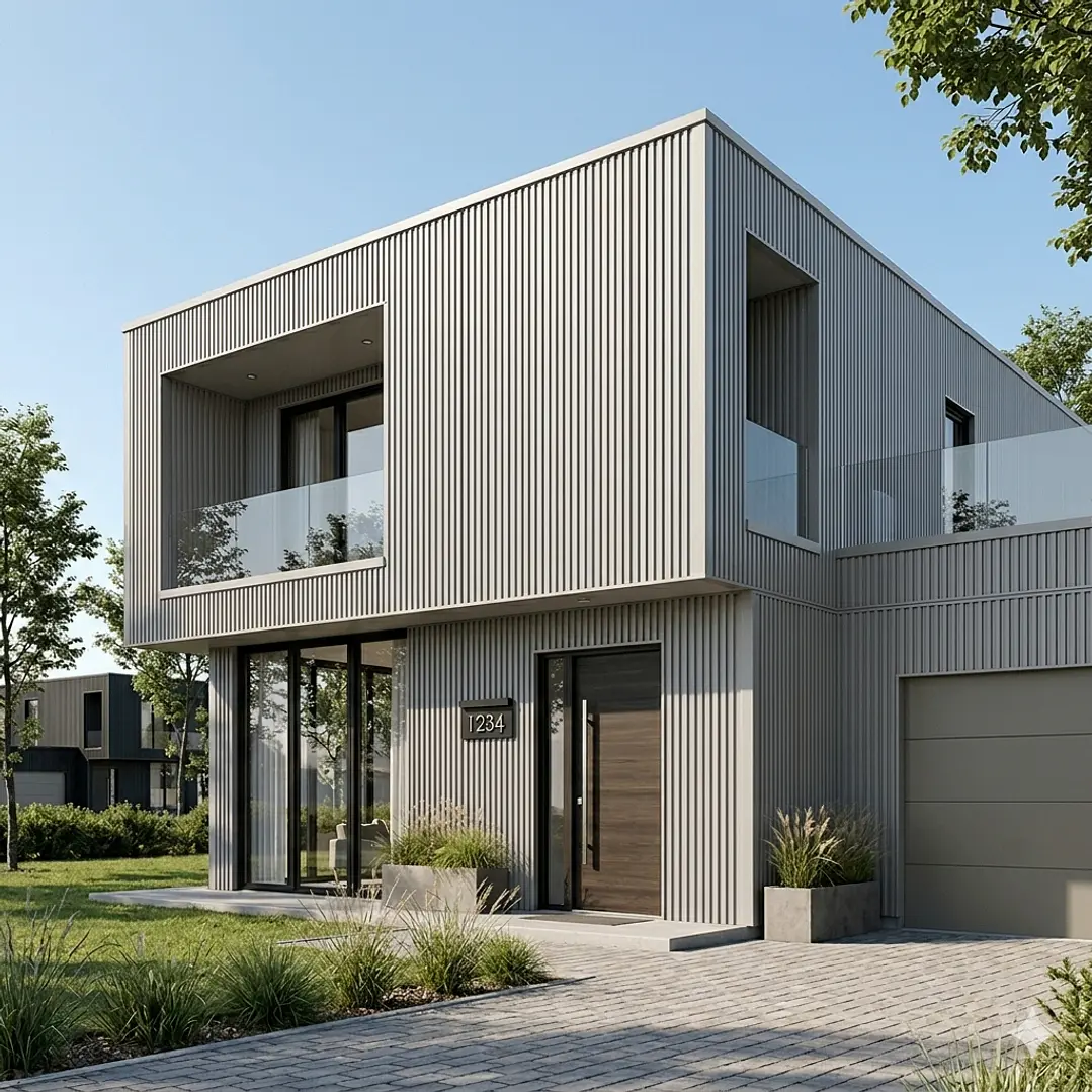 Siding Metálico Gris 0,38x2,90 Mts. 2
