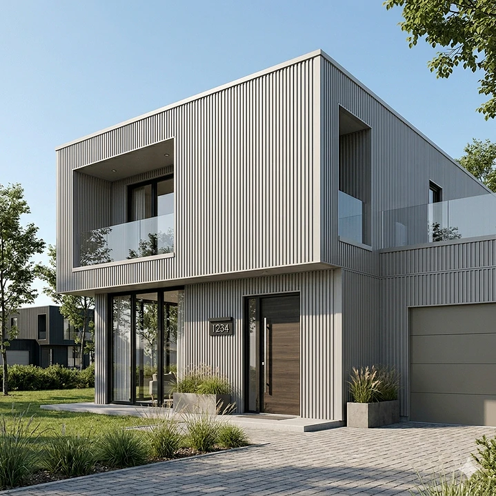 Siding Metálico Gris 0,38x2,90 Mts. 2