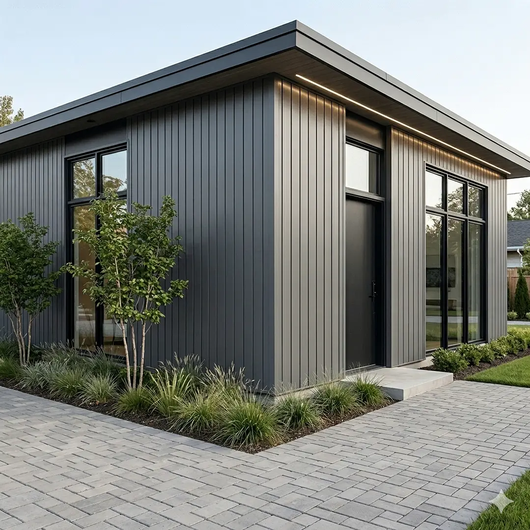 Siding Metálico Gris Oscuro 0,38x2,90 Mts. 2