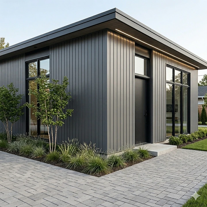 Siding Metálico Gris Oscuro 0,38x2,90 Mts. 2