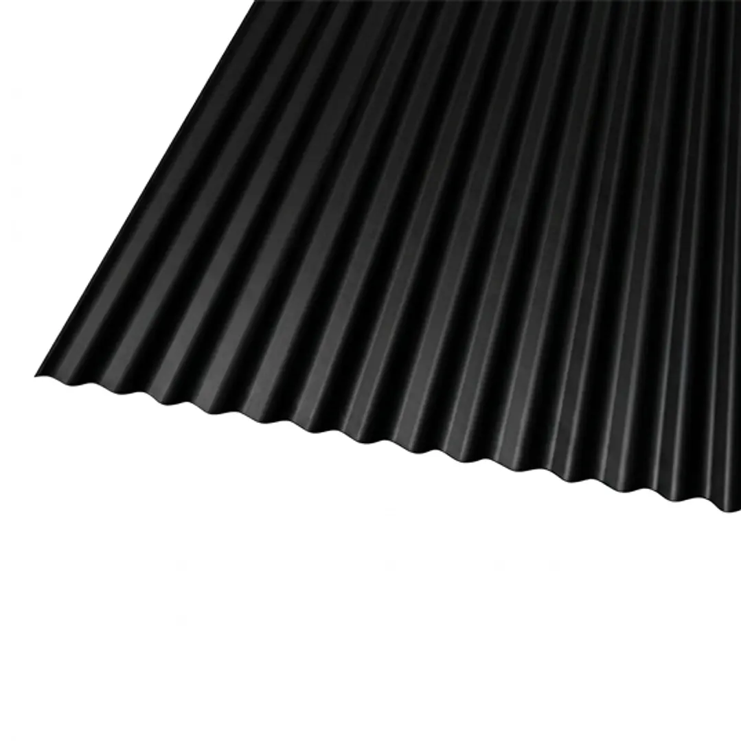 Panel Ondulado  1.0x2.0 Metros x 0,4 mm Negro 1