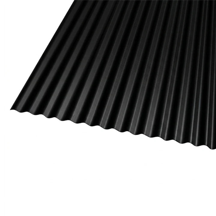 Panel Ondulado  1.0x2.0 Metros x 0,4 mm Negro 1