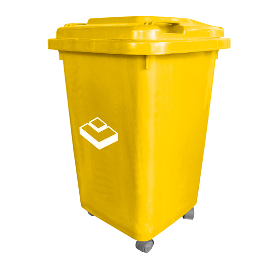 BASURERO FRANKFURT 50LT C/TAPA AMARILLO