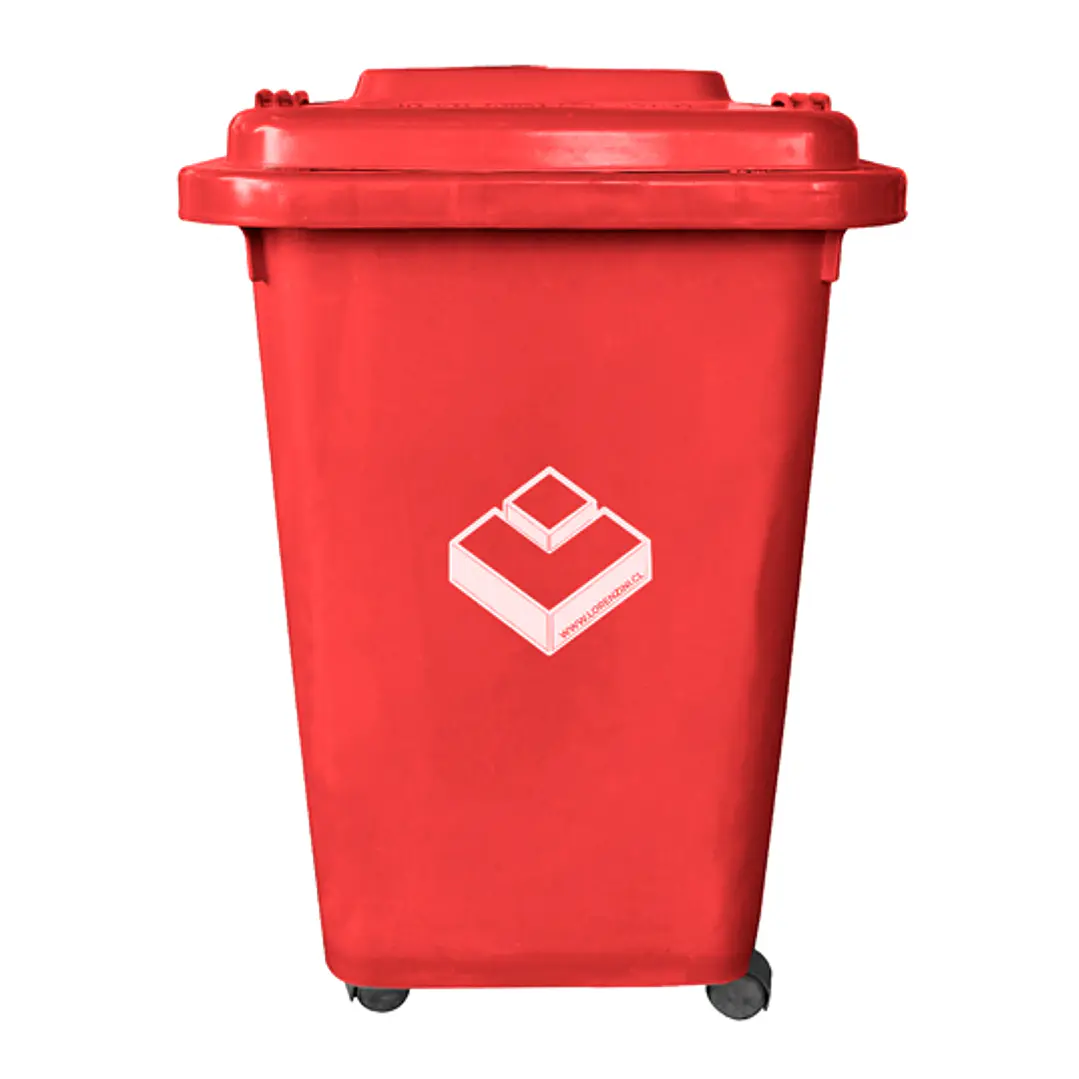 Basurero Frankfurt 50 litros C/Tapa Rojo 2