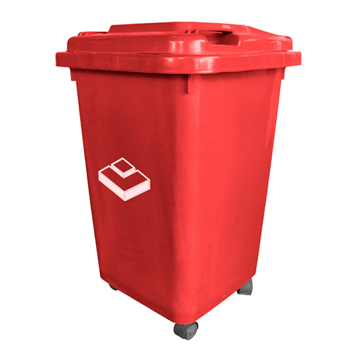 Basurero Frankfurt 50 litros C/Tapa Rojo 1