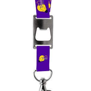 Lanyard 2 cm con destapador y mosquetón