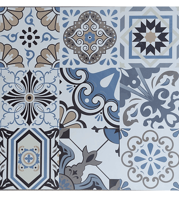 Porcelanato Mosaico 3x3 Azul 60x60