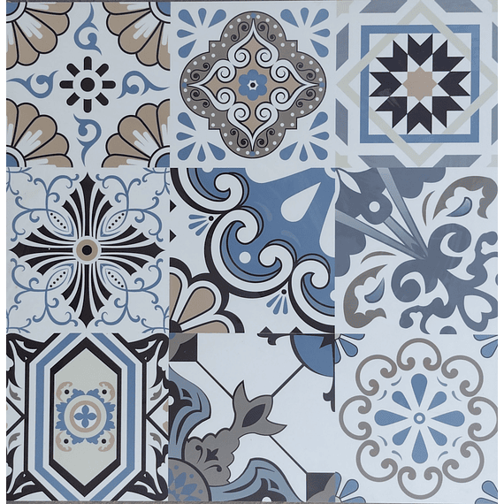 Porcelanato Mosaico 3x3 Azul 60x60