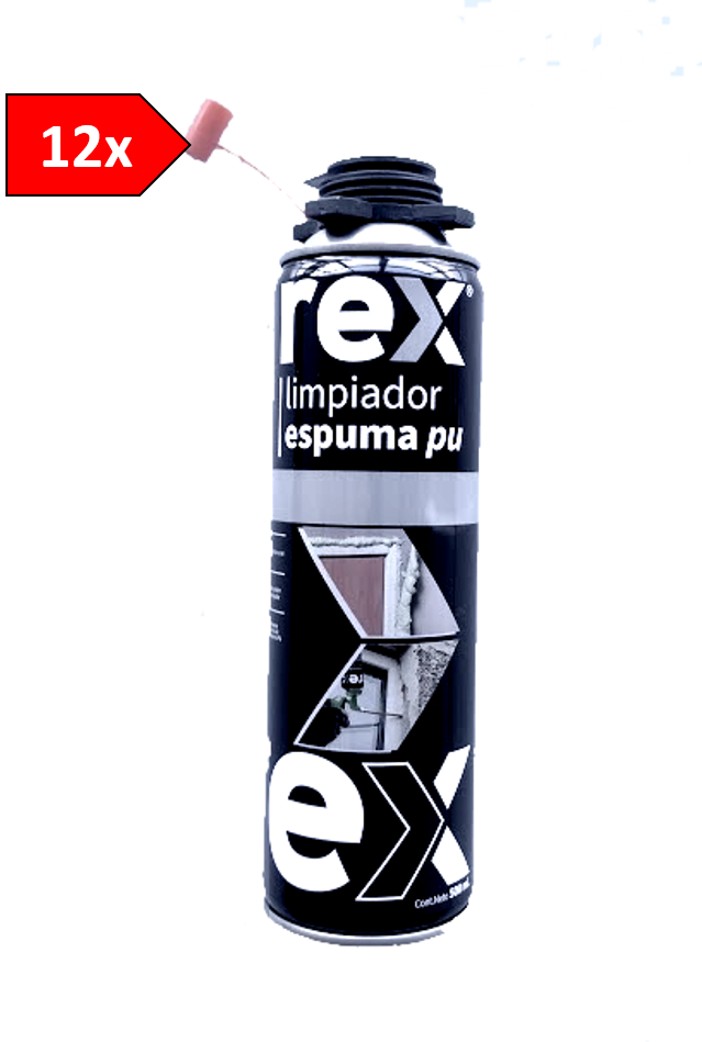12x Rex Limpiador Pistola Espuma PU 500ml