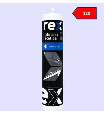 12x Rex Silicona Acética Blanca