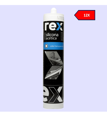 12x Silicona Acética Transparente Rex
