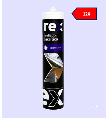 12x Rex Sellante Acrílico Blanco