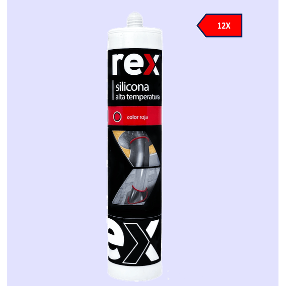 12x Rex Silicona Alta Temperatura Rojo