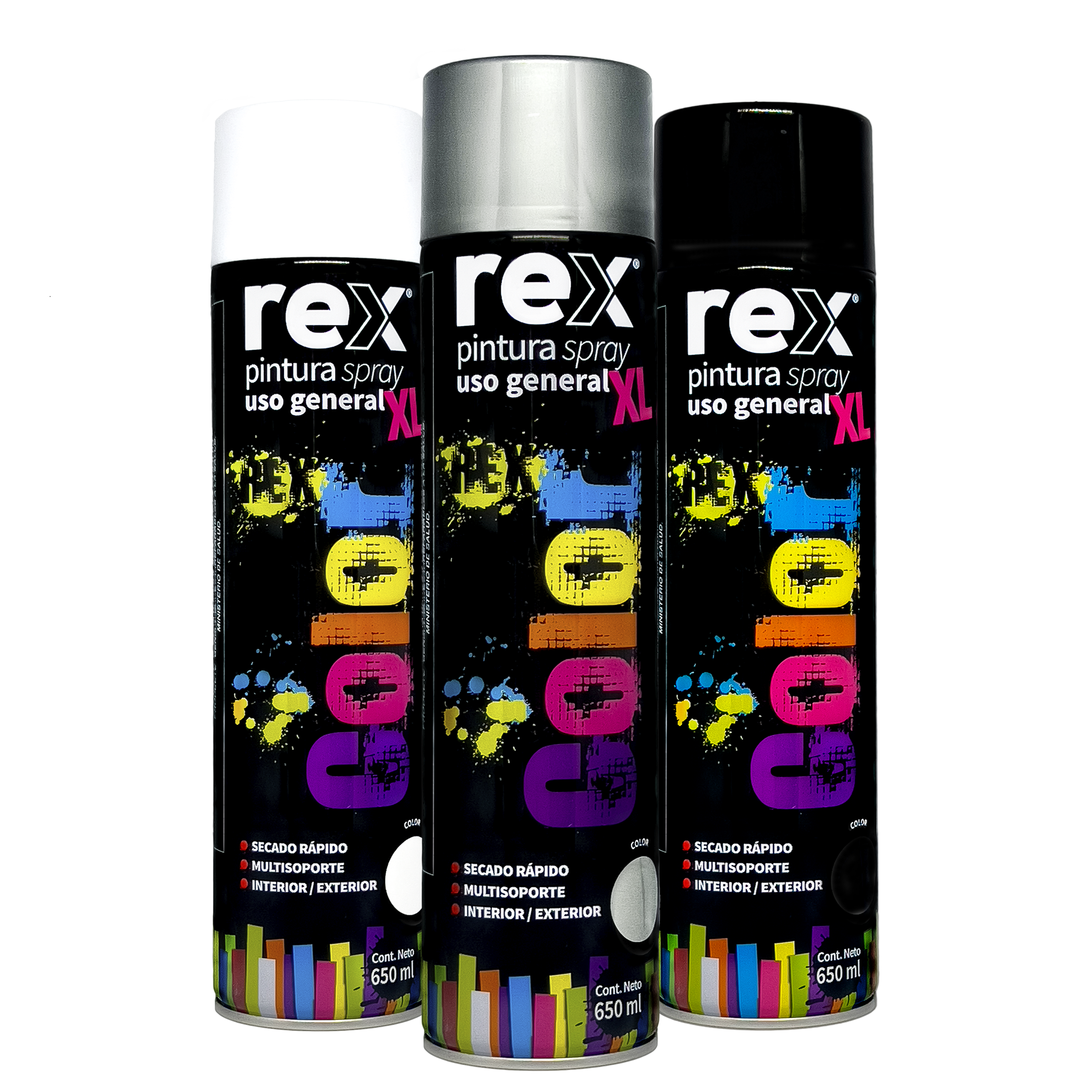 12x Pintura Spray Rex Multiuso 650ml