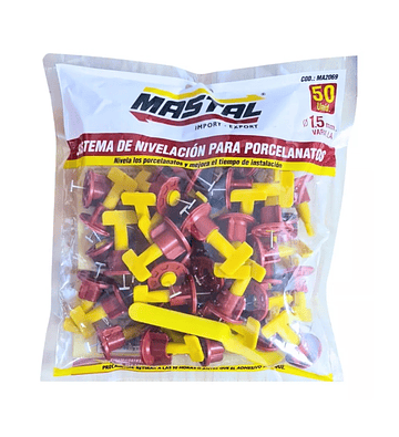 Nivelador Porcelanato Mastal 1,5 Mm Varilla 50u