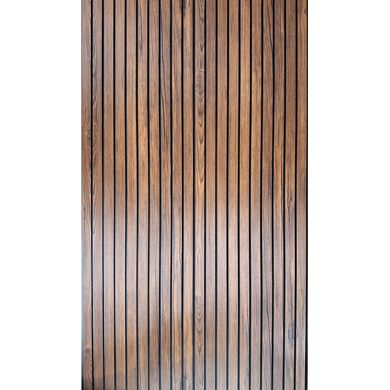 Revestimiento PVC Alveolar Ranurado Nogal     -     240cm x 30cm x 8mm