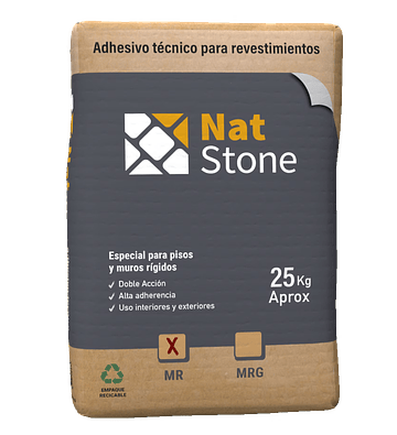 Adhesivo NatStone MR 25Kg | Especial para Pisos y Muros Rígidos
