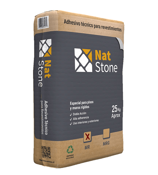 Adhesivo NatStone MR 25Kg | Especial para Pisos y Muros Rígidos