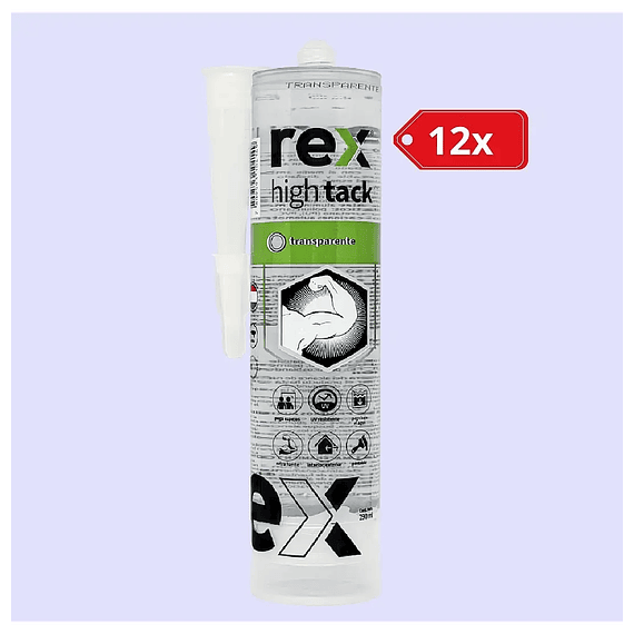 12x Rex High Tack Transparente