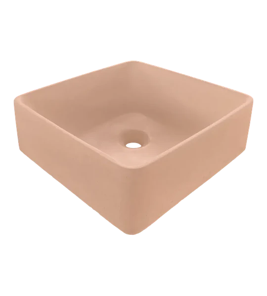 Lavamanos Cuadrado de Hormigón Sobre Cubierta