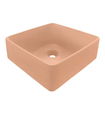 Lavamanos Cuadrado de Hormigón Sobre Cubierta - LADRILLO