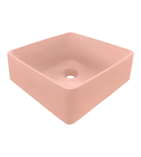 Lavamanos Cuadrado de Hormigón Sobre Cubierta