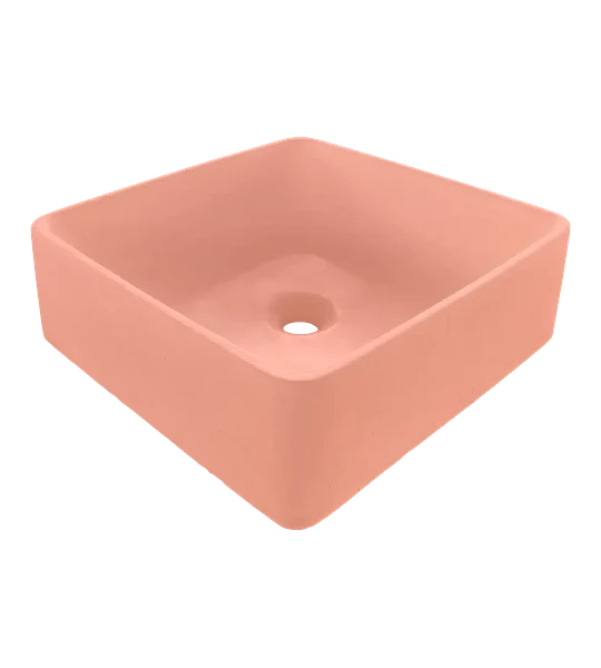 Lavamanos Cuadrado de Hormigón Sobre Cubierta