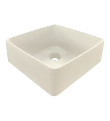 Lavamanos Cuadrado de Hormigón Sobre Cubierta - MARFIL
